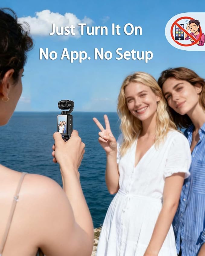 Vlogging Camera with 180° Rotating Lens
