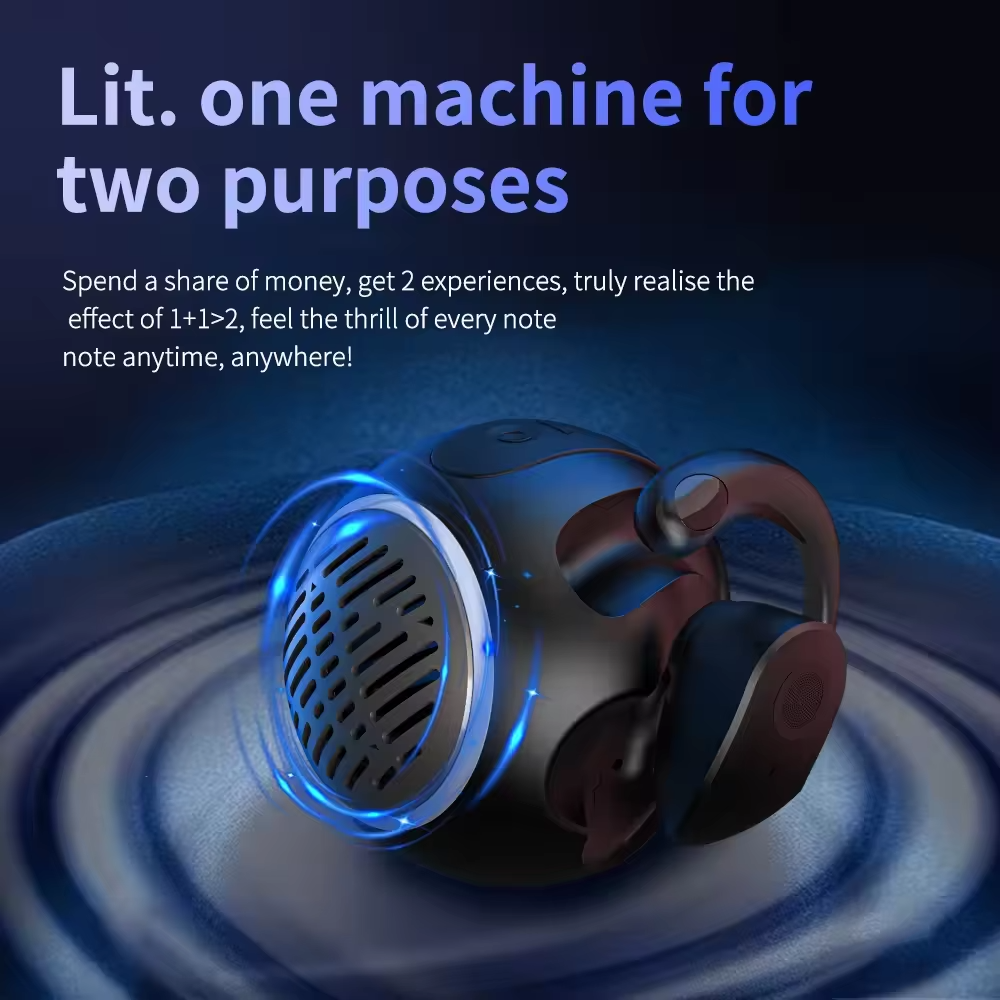 2-in-1 Wireless Mini Small Speaker Open Ear Hook Earphones