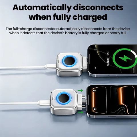 140W Smart Full Charge Self-Cut Type-C Adapter, Universal Auto Disconnect For Night Charging, Overcharge Prevention Separator