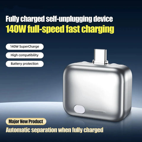 140W Smart Full Charge Self-Cut Type-C Adapter, Universal Auto Disconnect